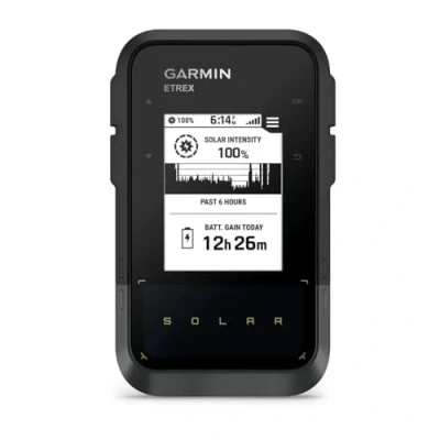 Imagen de Garmin eTrex Solar, GPS de Mano con Carga Pantalla 2,2&#039;&#039;, Diseño Robusto, Brujula Digital, Multibanda y duración ilimitada la batería