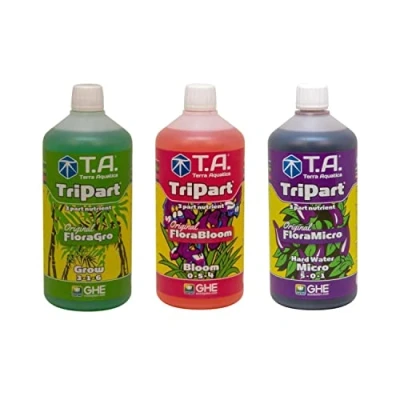 Imagen de Senua General Hydroponics Hard Warter Flora Series QT FloraGro, FloraBloom y FloraMicro Jardín, césped, Suministro, Mantenimiento, 1 litro