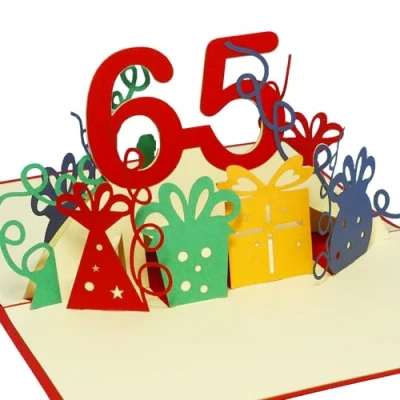 Imagen de Lin de Pop Up Tarjetas felicitación para 65. beeeeestial Día, Cumpleaños