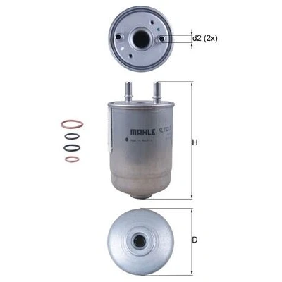 Imagen de MAHLE ORIGINAL KL 752/5D Filtro Combustible de tubería 10 10,0 RENAULT: MEGANE 3, GRAND SCENIC 3
