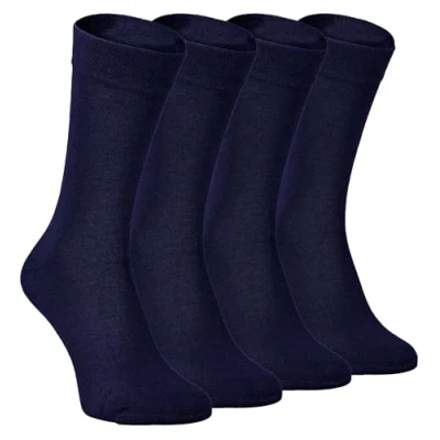 Imagen de Sock Snob 4 Pares Hombre y Mujer Originales Vestir Bambu Calcetines (39 45 EU, Azul Oscuro)