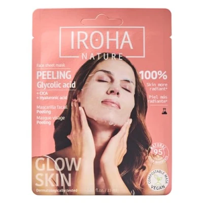 Imagen de Iroha Nature Mascarilla Facial Peeling con Ácido Glicólico Perfeccionador de Piel para un Rostro Iluminado y Perfecto Regeneración Instantánea en Sólo 15 Minutos Clean Beauty 100% Vegana