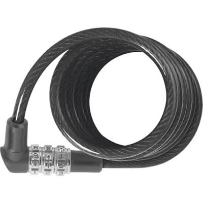 Imagen de ABUS cerradura de cable en espiral 3506C 6 mm espesor, combinación flexible nivel seguridad 1 120 cm Negro