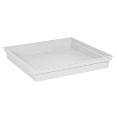 Imagen de EDA Platillo cuadrado Toscana 40 cm para maceta cuadrada 50 x 5,9 Blanco