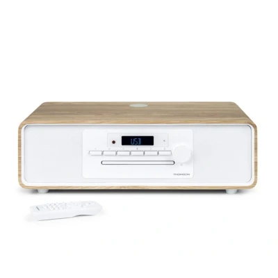 Imagen de Micro chaîne Bluetooth THOMSON Blanche et Noire Radio FM/CD/MP3/USB, 60W, Égaliseur