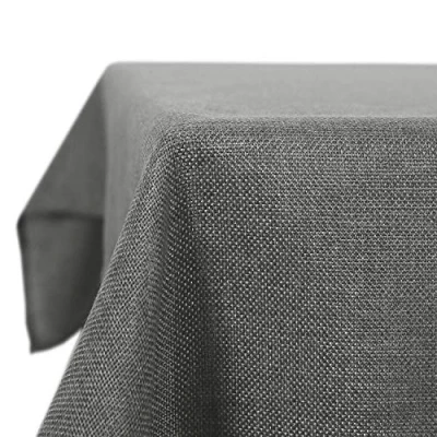 Imagen de Deconovo Mantel Navideñas Mesa Rectangular para Comedor Cocina o Salon Efecto Lino 130 x 240 cm Gris