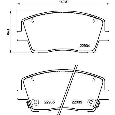 Imagen de HELLA 8DB 355 040 111 Juego de pastillas freno con avisador acústico desgaste accesorios KIA: Stinger Hatchback