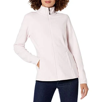 Imagen de Amazon Essentials Chaqueta de Forro Polar Suave con Cremallera Completa y Corte clásico (Disponible en Tallas Grandes) Mujer, Rosa Claro, XS