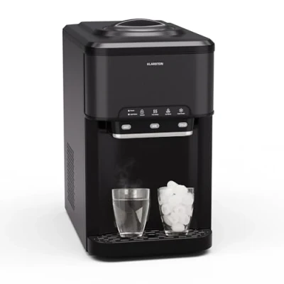 Imagen de Klarstein Maquina de Hielo para Encimera, Hacer Cubitos Casa, Producción 20 kg., Depósito Agua Capacidad 3 l., Hielos Grandes y Pequeños, Ice Maker Sistema Auto Limpieza