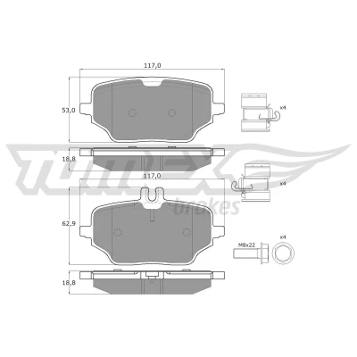 Imagen de TOMEX brakes TX 52 64 Sensor de ABS Eje delantero activo 700mm RENAULT: Trafic 3 Bus