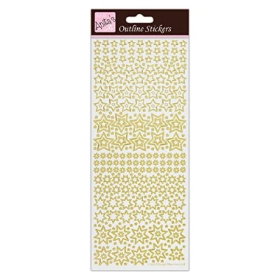 Imagen de Anita&#039;s Pegatinas de estrellas brillantes, color dorado sobre blanco