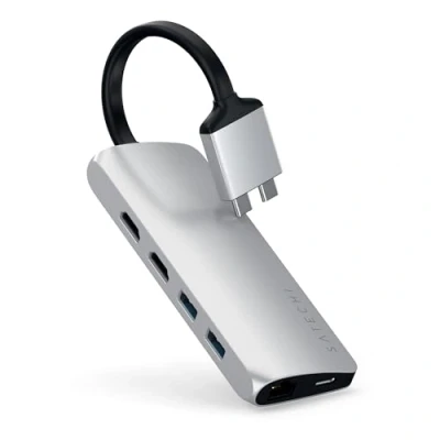 Imagen de Adaptador Multimedia Satechi Dual Usb c Plateado