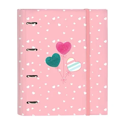 Imagen de Blackfit8 Carpeta 4 Anillas de 35 cm con 100 Hojas A4, Ideal para Niños Diferentes Edades, Cómoda y Versátil, Calidad Resistencia, 27x3.5x32 cm, Color Rosa