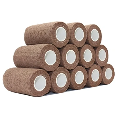 Imagen de COMOmed vendaje médico microporoso y cohesivo, venda de crepé autoadhesiva, envolvente veterinario para caballos, caucho natural, 10 cm x 4,5 m