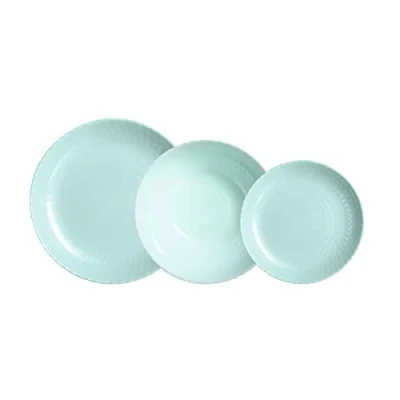 Imagen de Luminarc Pampille Turquesa Vajilla Opal 18 Piezas 6 Personas