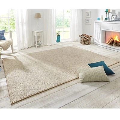 Imagen de BT Carpet Wolly Alfombra, Polipropileno, Beige, 90.0 x 60.0 0.12 cm