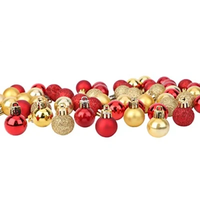 Imagen de Toyland® Juego de 64 Mini Bolas navideñas 32 Rojas Doradas 2,5 cm (25 mm)