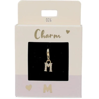 Imagen de Depesche 11785 026 Charms Exprésate Colgante para Collares y Pulseras, Letra M, Dorado, como pequeño Regalo, Multicolor