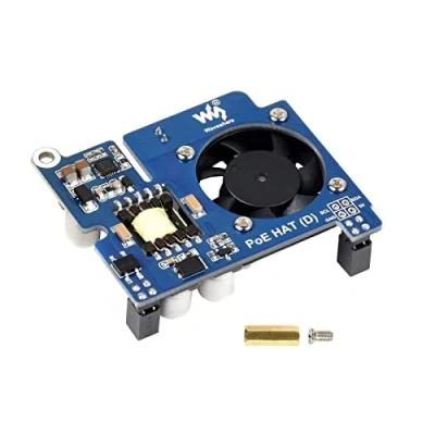 Imagen de IBest PoE Hat for Raspberry Pi 4B 3B+,802.3af/at Compliant,Power Over Ethernet (D) Expansion Board Pi,with Cooling Fan and Heatsink,Tailored Official Case