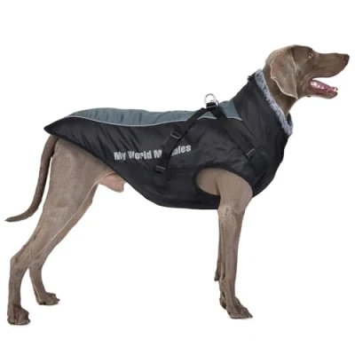 Imagen de FEimaX Abrigo para Perro de Invierno Impermeable Chaqueta Felpa Cálido Reflectante Chaleco Algodón Suave Cachorro Ropa Mascotas Perros Pequeños, Medianos y Grandes