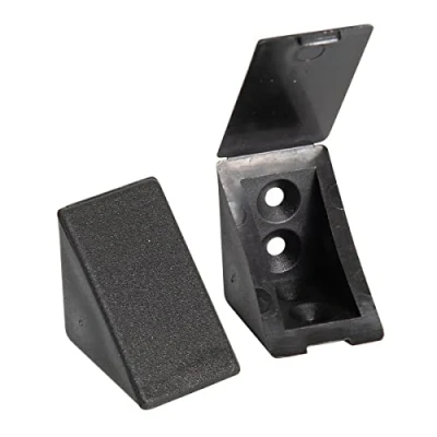 Imagen de 40 x sossai® Conector de muebles/conector angular con tapa BT1, 4 agujeros Color: negro Material: plástico