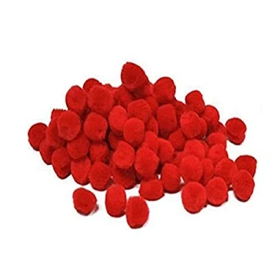 Imagen de ArkCRAFT KID0003 Lote de 100 pompones peluche (10 mm), color rojo