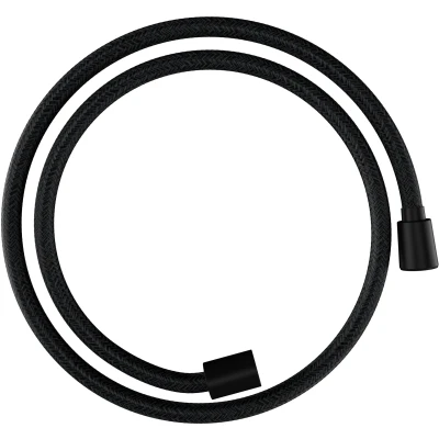 Imagen de hansgrohe Designflex, flexo de ducha universal 1,25 m, sistema anti torsión, manguera flexible y resistente a las torceduras, incl. juntas, negro mate