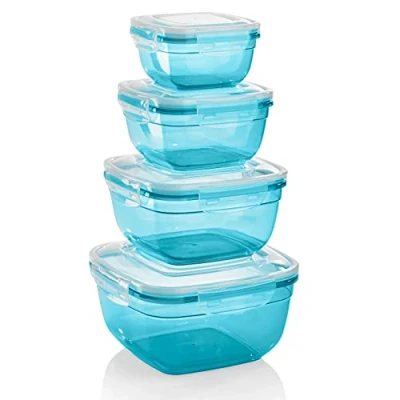 Imagen de Grizzly Contenedores de Almacenamiento Alimentos con Tapas Quadrado Juego 4 Hermético antifugas sin BPA