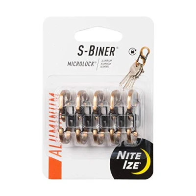 Imagen de Nite Ize LSBMA 29BG 5R7 S Biner MicroLock, soporte para llave de bloqueo, aluminio, 5 unidades, Coyote