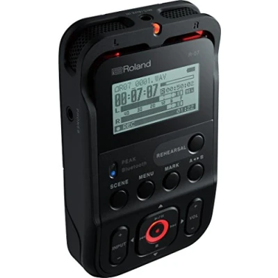 Imagen de Grabadora de audio en alta resolución Roland R 07 — ultraportátil con escucha inalámbrica y control remoto, negro