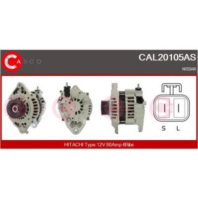 Imagen de CASCO CAL20105AS Alternador 12V 80A NISSAN: Primera Berlina, Hatchback, Almera II Hatchback