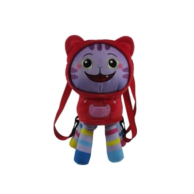 Imagen de CyP Brands Gabby Mochila Infantil, Diseño DJ Capucha de Peluche, con Cintas Ajustables y Desmontables,Multicolor, Producto Oficial