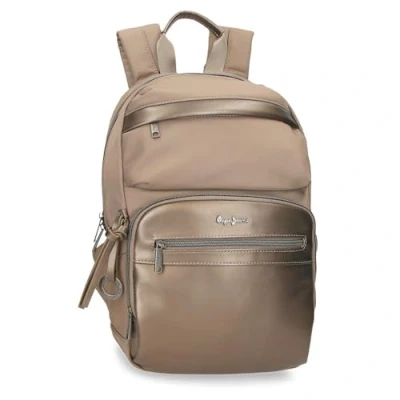Imagen de Pepe Jeans Ruby Mochila para Portátil 13,3 pulgadas Beige 25x37x10 cms Poliéster y PU 9,25L by Joumma Bags