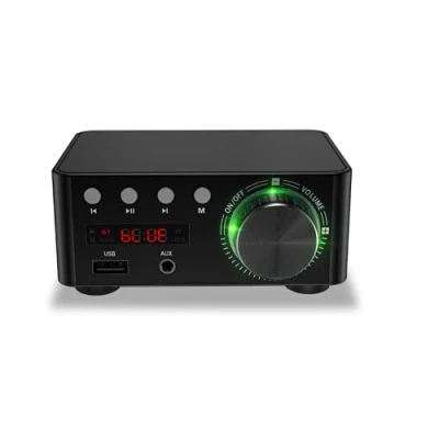 Imagen de Fafeicy amplificador de audio HIFI Bluetooth 5.0, usar TPA3116 chip, 50 W x 2 estéreo Potente digital Reproductor tarjeta memoria, sin un adaptador (Negro)