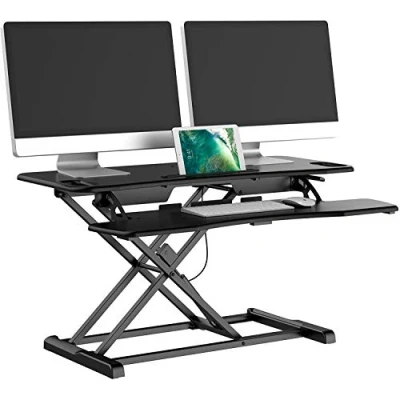 Imagen de bonVIVO Escritorio de Pie Standing Desk para Trabajo y Gaming Mesa Elevable Convertible Con Altura Regulable Tablero Ordenadores