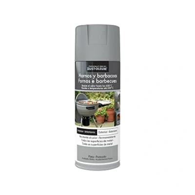 Imagen de Rust Oleum Hornos y Barbacoas pintura en spray resistente al calor Mate Plata 400ml