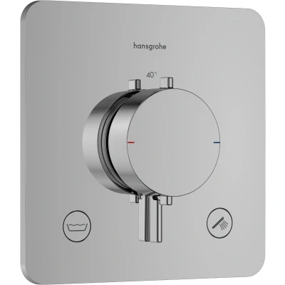 Imagen de hansgrohe Ecostat Comfort Q 33717000 termostato de ducha empotrado con combinación fusibles, grifo bloqueo seguridad (SafetyStop) a 40 C, para la ducha, 2 consumidores
