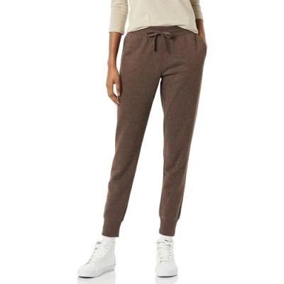 Imagen de Amazon Essentials Pantalones De Correr Forro Polar Con Puños (Disponibles En Tallas Grandes) Mujer, Marrón Mezcla, 4XL Grande