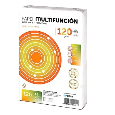 Imagen de Folios A4 120gr 200 hojas, Papel Multiusos Impresora, Impresoras Laser y de Inyección, Fotocopiadora, Para uso Oficina, Material Escolar, m office (200 hojas,120gr)
