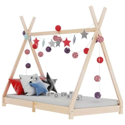 Imagen de vidaXL Estructura de Cama Infantil Mueble para Habitación Dormir Cuarto Niños 70x140 cm Madera Maciza Pino