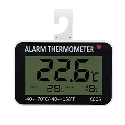 Imagen de Termómetros para refrigerador, Medidor de temperatura congelador, termómetro refrigerador digital a prueba agua con pantalla LCD grande