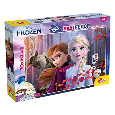 Imagen de LISCIANI Disney, Puzzle Maxi Floor para niños de 150 piezas, 2 en 1 Doble Cara con reverso colorear Frozen 91799, color no aplicable (91799)