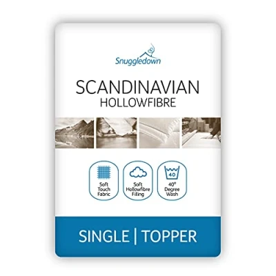 Imagen de Snuggledown escandinavo colchón Topper, Microfibra, Blanco, Solo