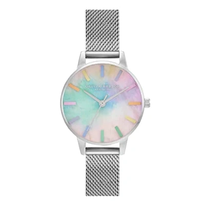 Imagen de Olivia Burton Reloj Analógico de Cuarzo para Mujer con Correa en Acero Inoxidable Plateada OB16RB26