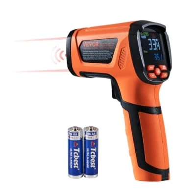 Imagen de VEVOR Termómetro Infrarrojo 40C 1500C Pistola de Temperatura Láser Dual sin Contacto Infrarroja Mano con Emisividad Ajustable para Fusión Metal/Motor (No Humanos)