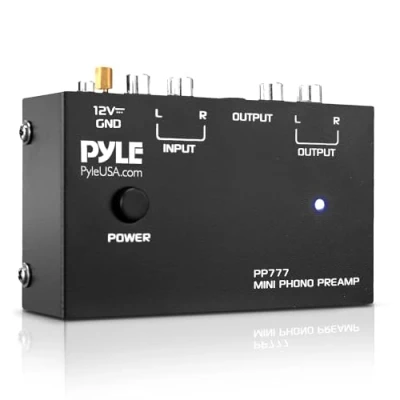 Imagen de Pyle preamplificador phono, Estereo, Entrada RCA, Salida Operacion de bajo ruido, Adaptador DC 12V
