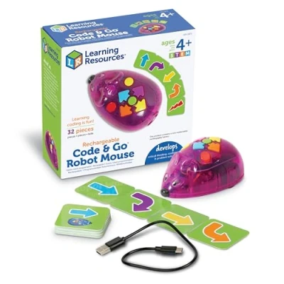 Imagen de Learning Resources LER2873, ratón Recargable Code &amp; Go, Juguetes niñas de 4 años, Robot programable Interactivo sin Pantalla, Multicolor (LER2873)