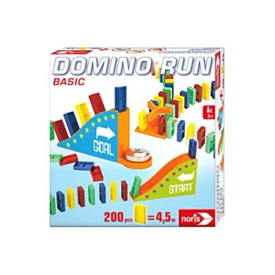 Imagen de Noris 606062022 Domino Run Basic Juego de 200 Piedras y rampa para un parcurso Durmiente, a Partir 3 años