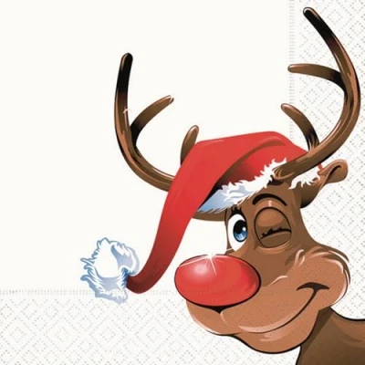 Imagen de 20 servilletas Rudolph/reno/invierno/Navidad 33 x cm