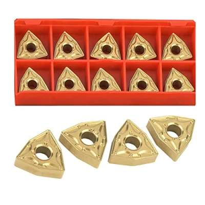 Imagen de Hoja de carburo CNC, herramienta torneado torno 10PCS WNMG 432/WNMG0804 Insertos acero inoxidable para precisión dimensional la superficie mecanizada